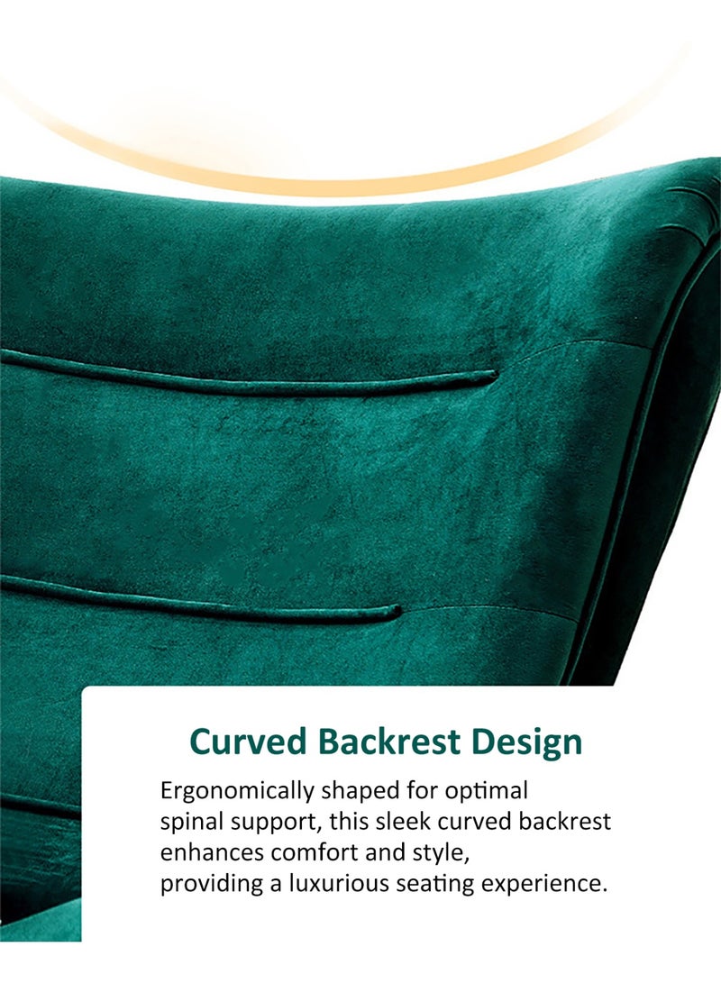 YY-ريشير كرسي استرخاء 2 في 1 مع مسند للقدمين، كرسي استرخاء عصري بأرجل خشبية، كرسي أريكة فردي مريح لغرفة المعيشة والشرفة - Image 3